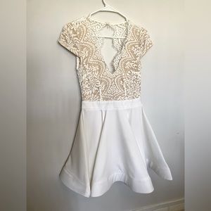 Luxxel white lace small skater dress